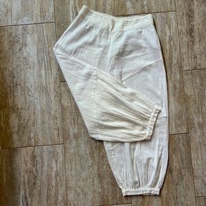 Boho Wide Cotton Turkey Summer trousers by Anthropologie Off white Size S